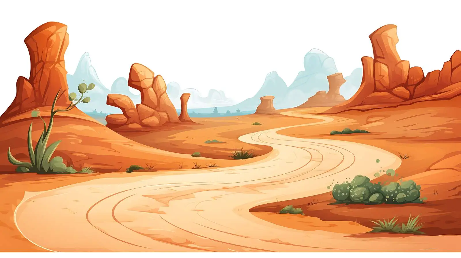 Desert Curve Road Illustration — free download from Dotvec