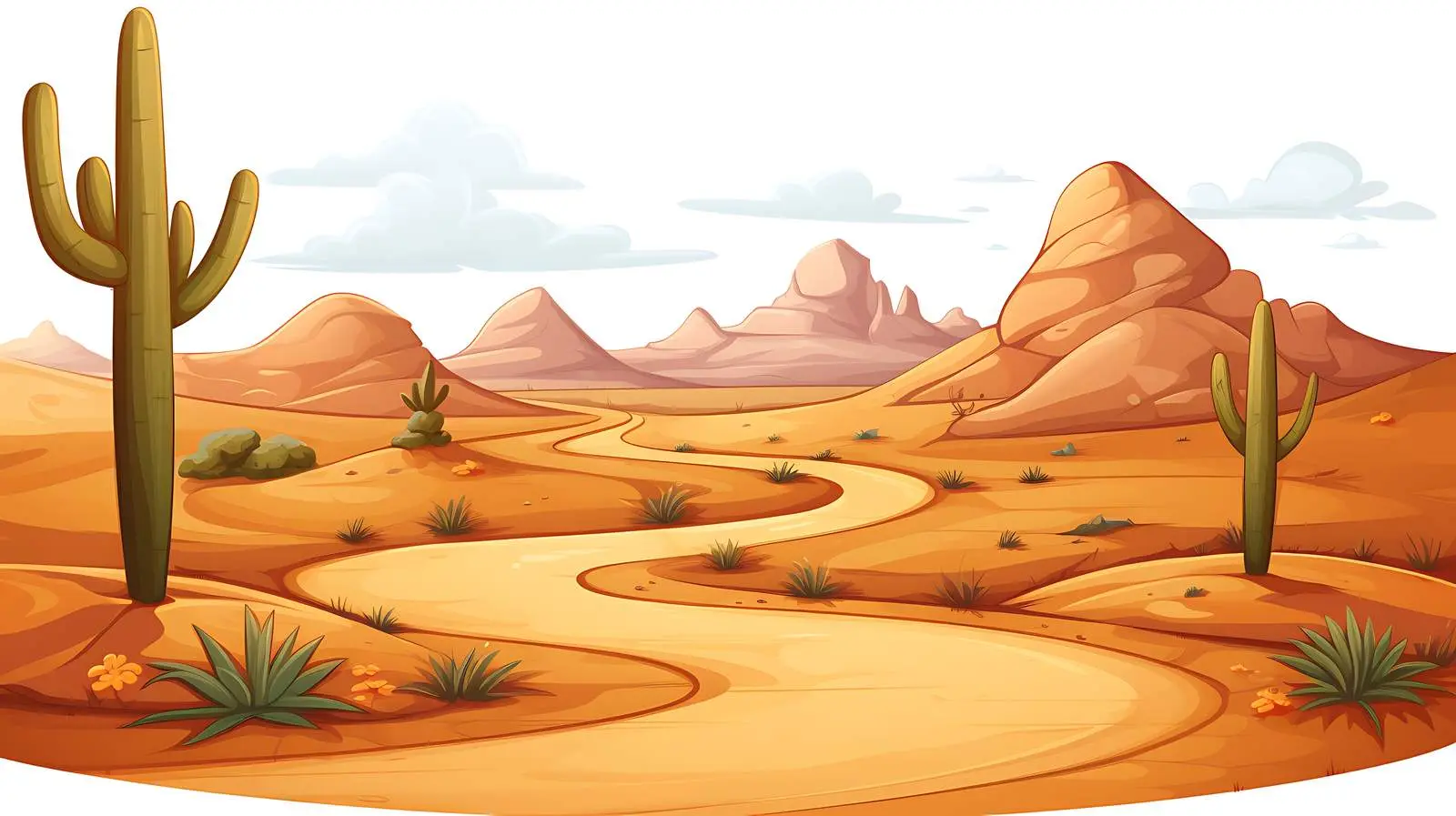 Desert Curve Road Illustration — free download from Dotvec