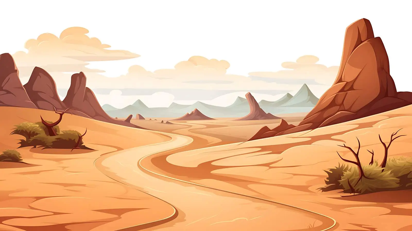 Desert Curve Road Illustration — free download from Dotvec