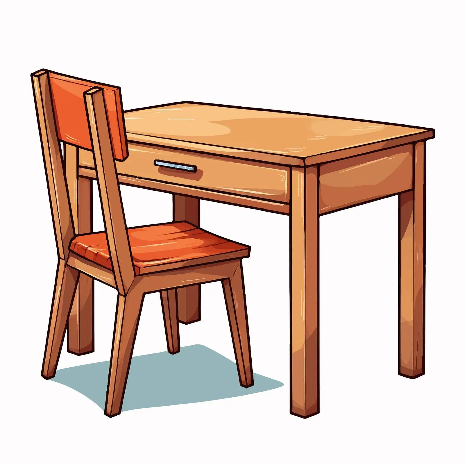 Cartoon Desk and Chair Vector Illustration — free download from Dotvec
