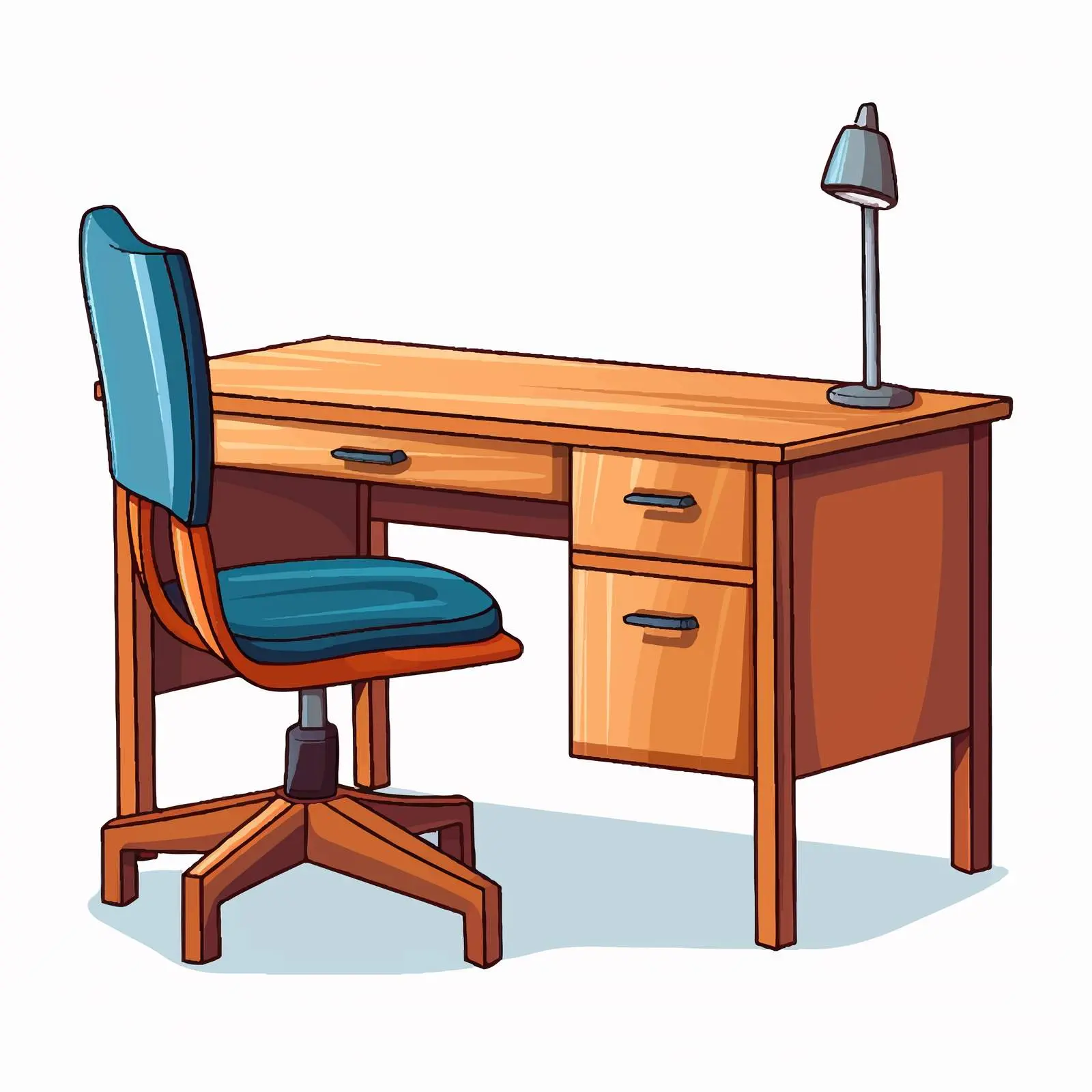 Cartoon Desk and Chair Vector Illustration — free download from Dotvec