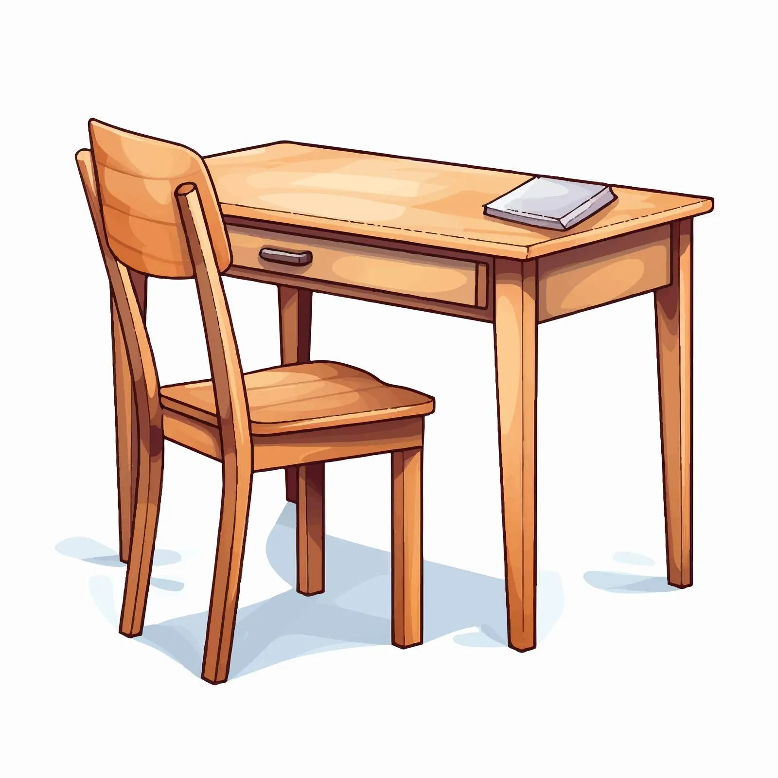 Desk and Chair Cartoon Vector Illustration — free download from Dotvec