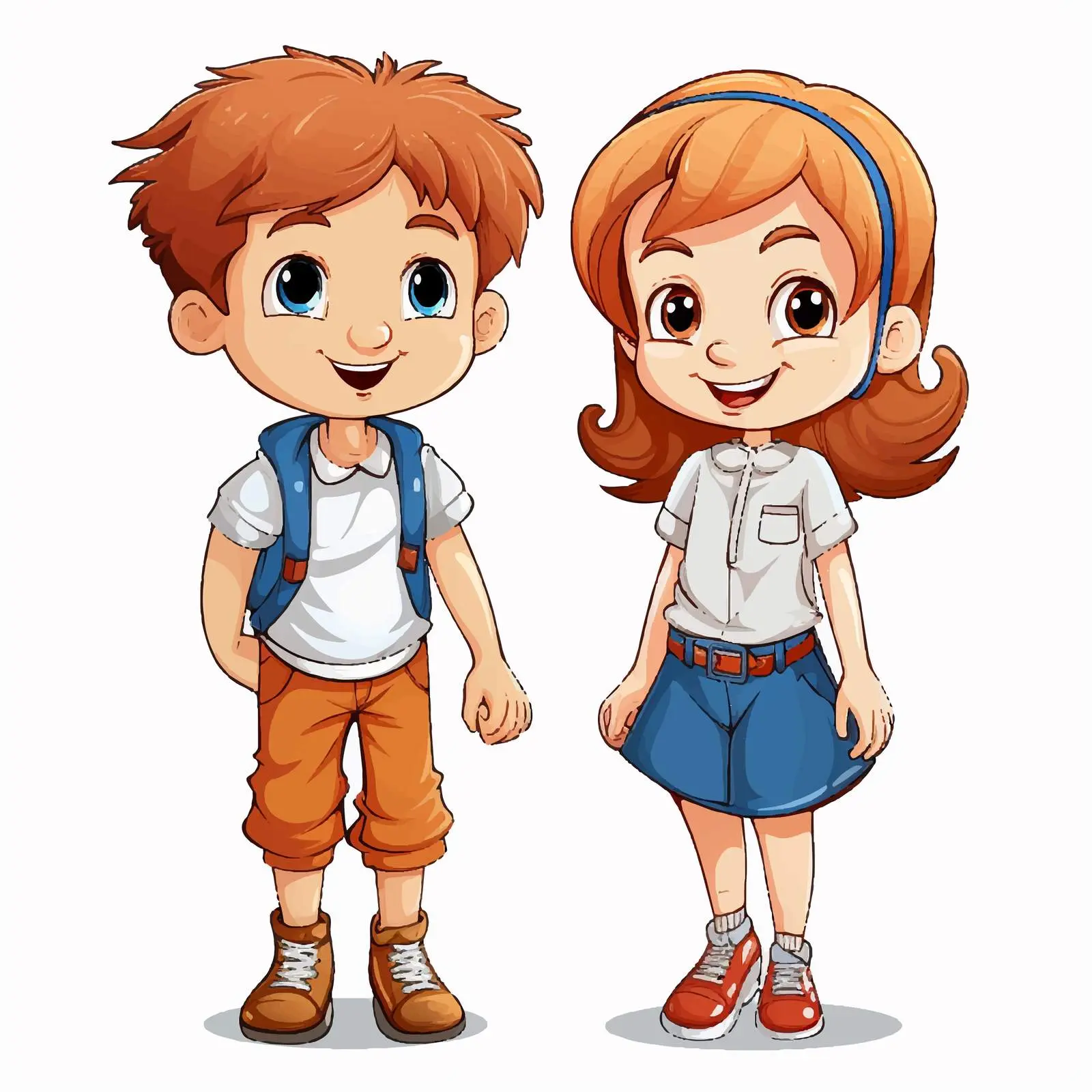 Detailed Cartoon Illustration of Boy and Girl — free download from Dotvec