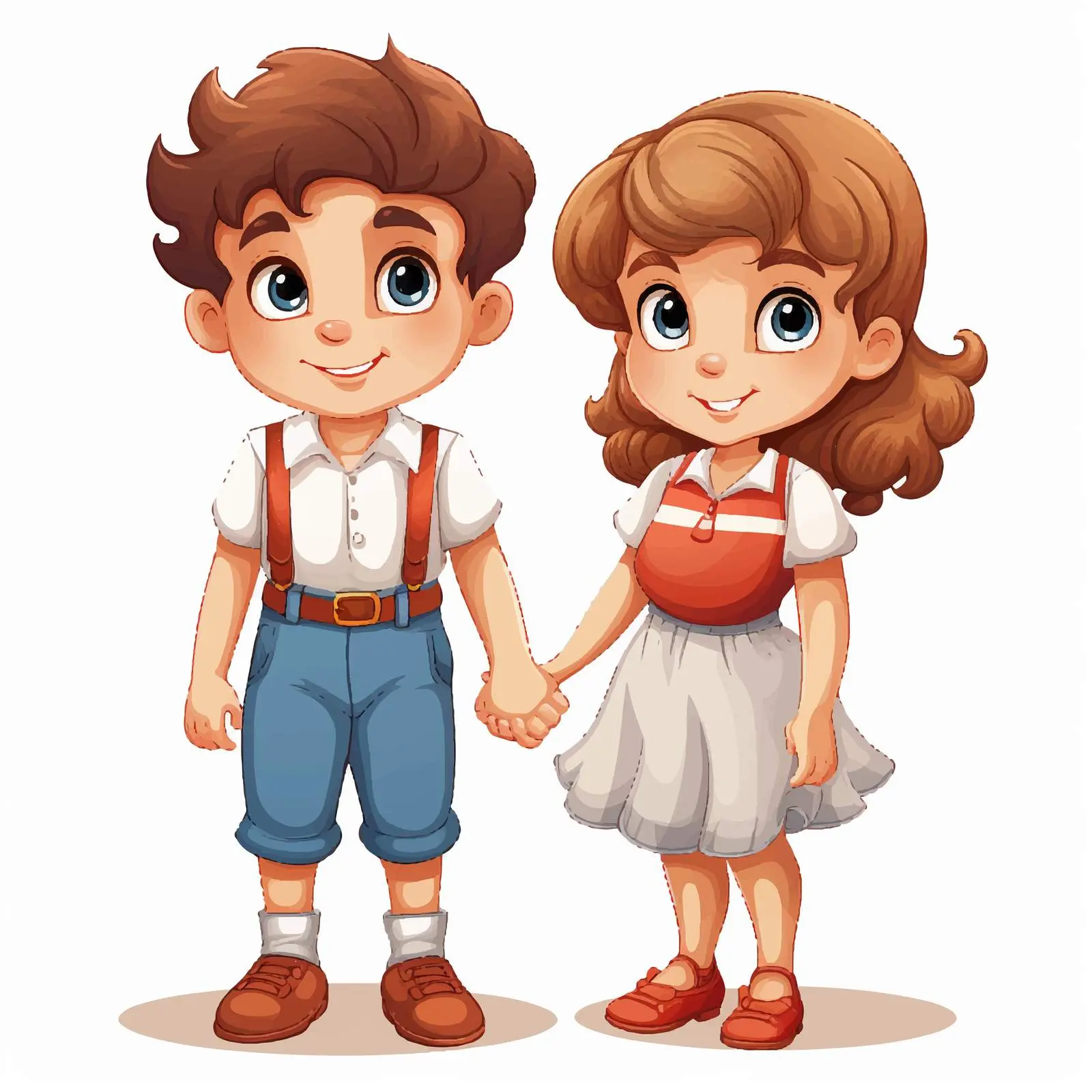 Detailed Boy and Girl Cartoon Vector Illustration — free download from Dotvec