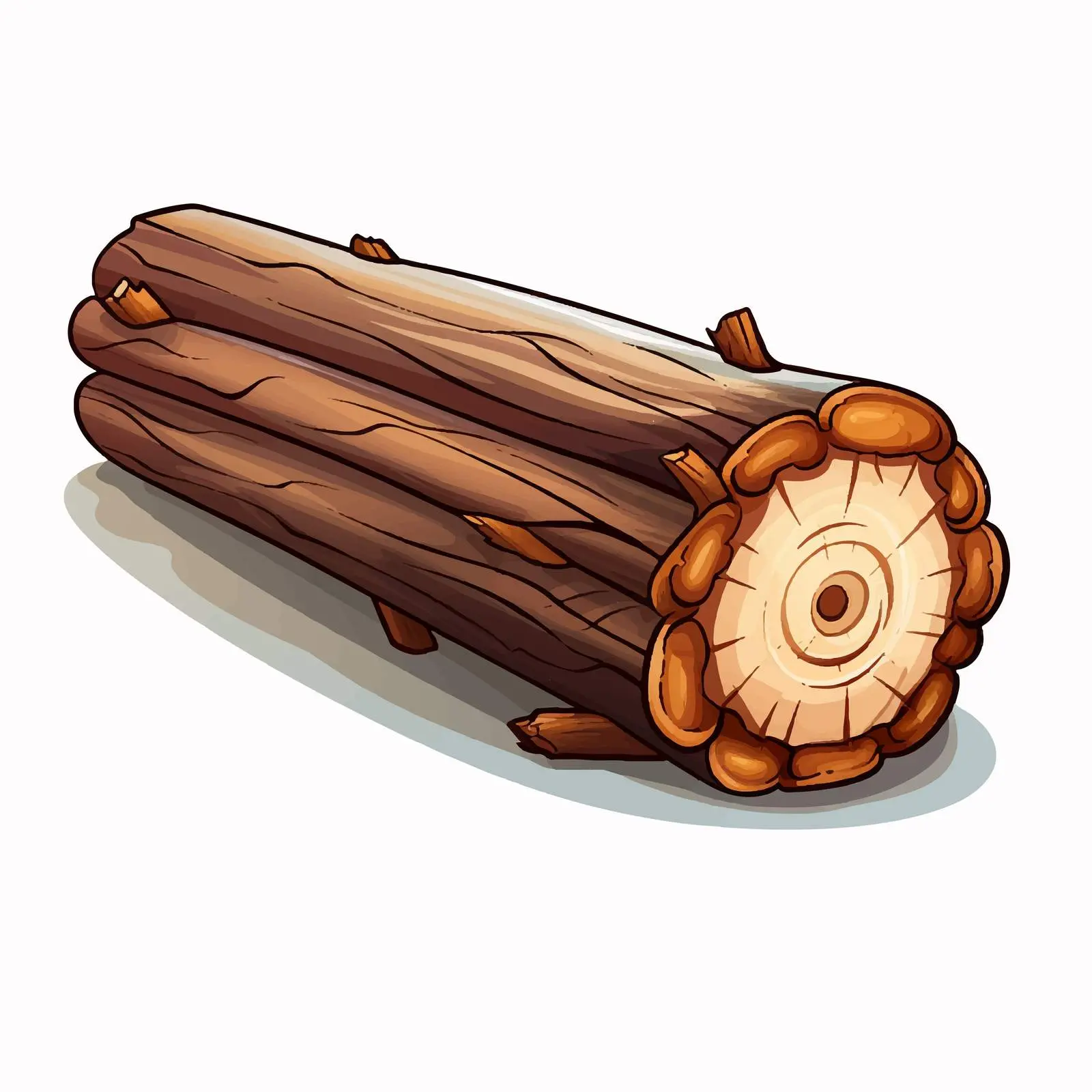 Detailed Hollow Log Vector Illustration — free download from Dotvec