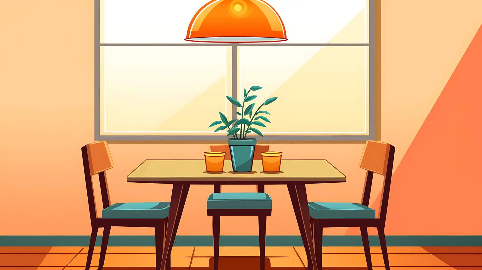 Elegant Dining Room Interior Illustration — free download from Dotvec