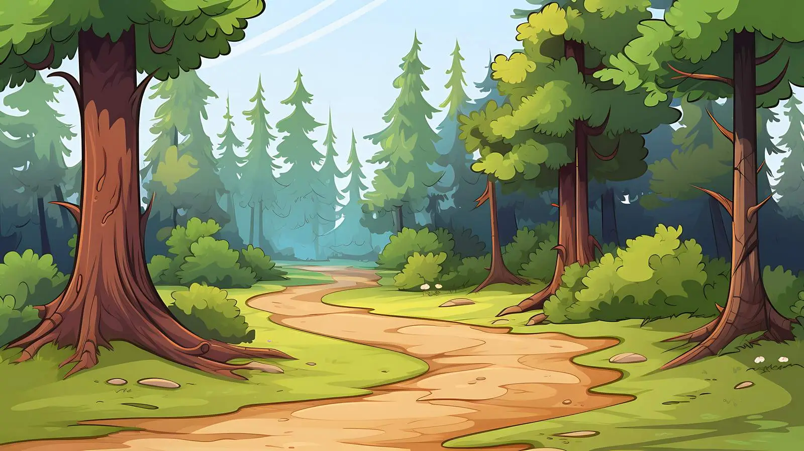 Serene Forest Path Illustration — free download from Dotvec
