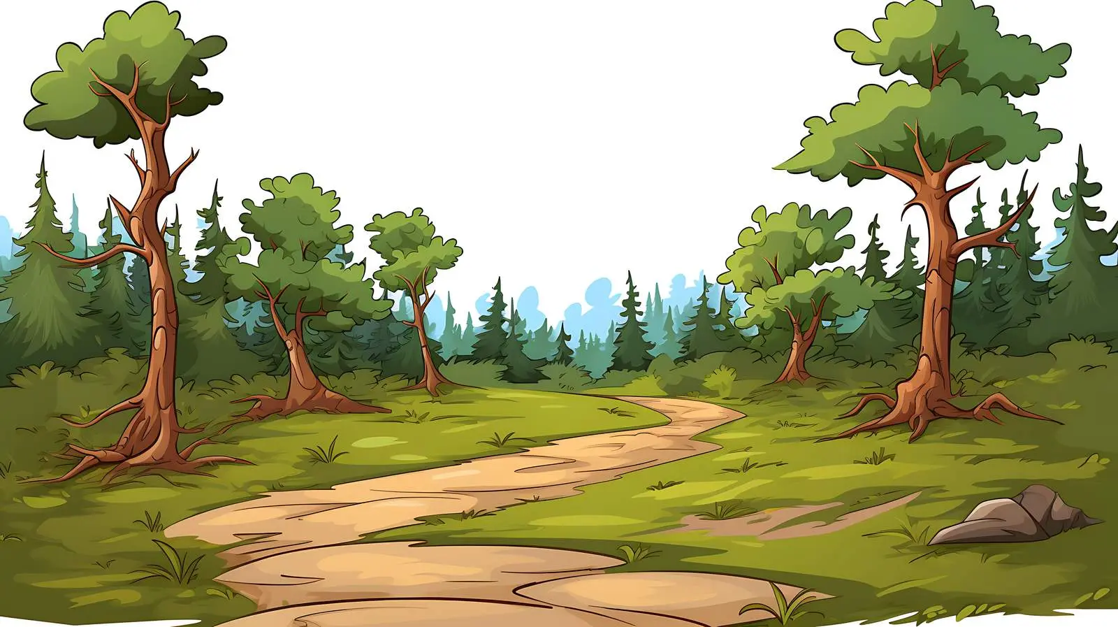 Serene Forest Path Illustration — free download from Dotvec