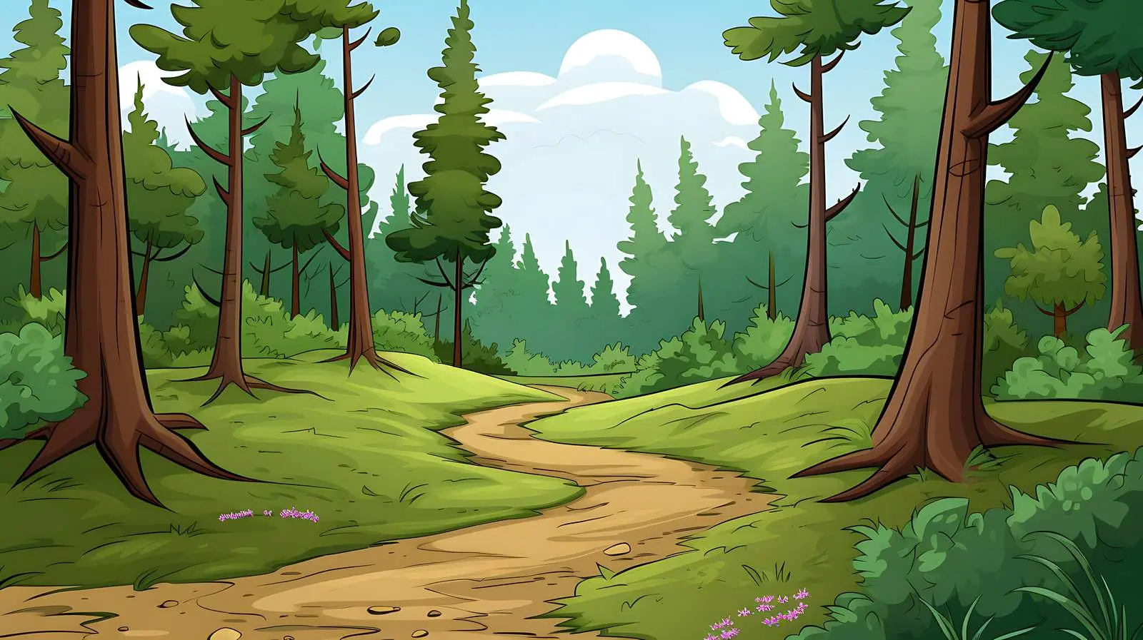 Serene Forest Path Illustration — free download from Dotvec
