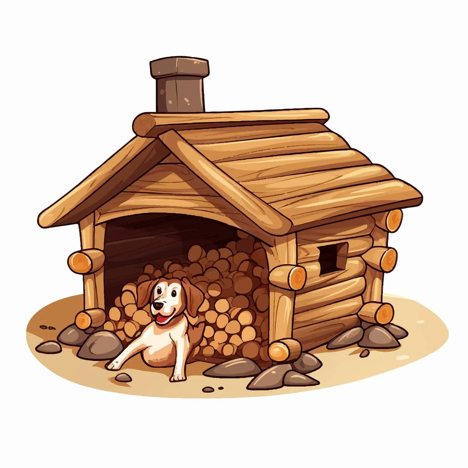 Dog House and Bone Vector Illustration — free download from Dotvec