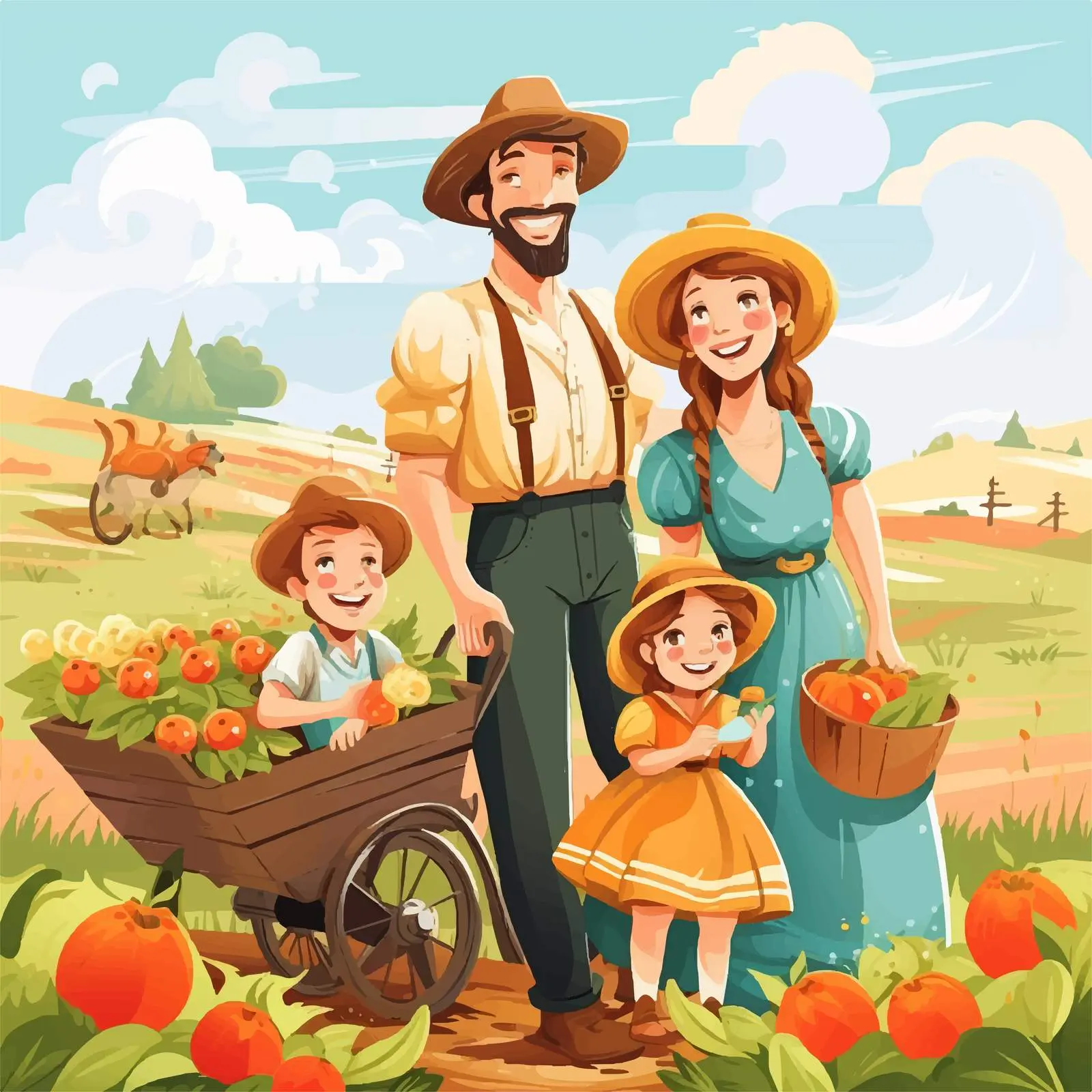 Family Enjoying Life on the Farm — free download from Dotvec