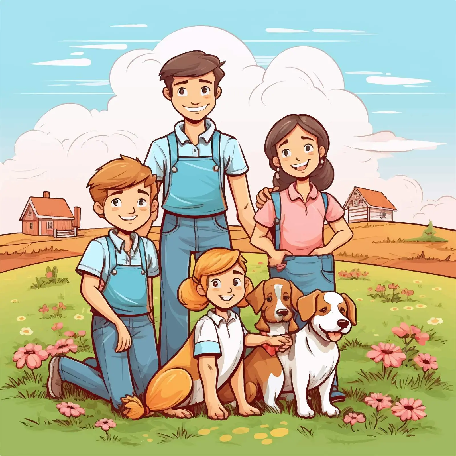 Family Enjoying Life on the Farm – free family unit image from Dotvec