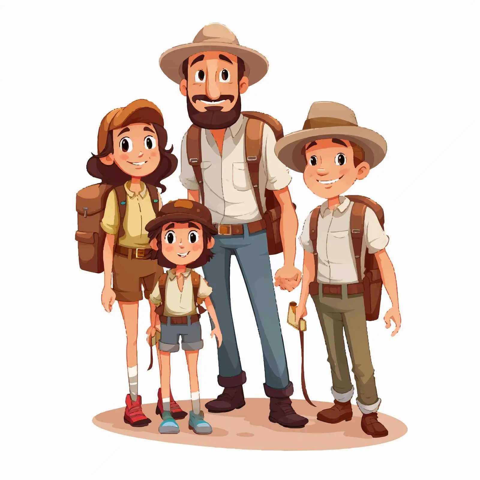 Family of Explorers Vector Illustration — free download from Dotvec