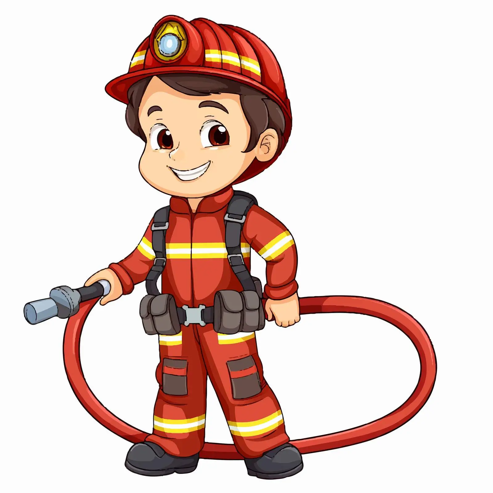Fireman Holding Hose on White Background — free download from Dotvec