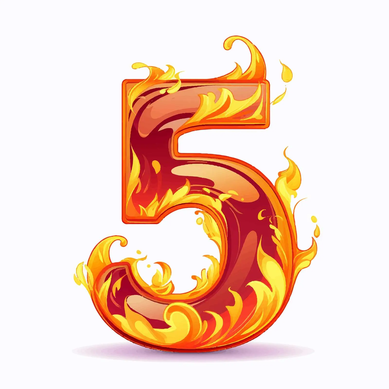 Cartoon Flashcard Number Five Illustration Vector — free download from Dotvec