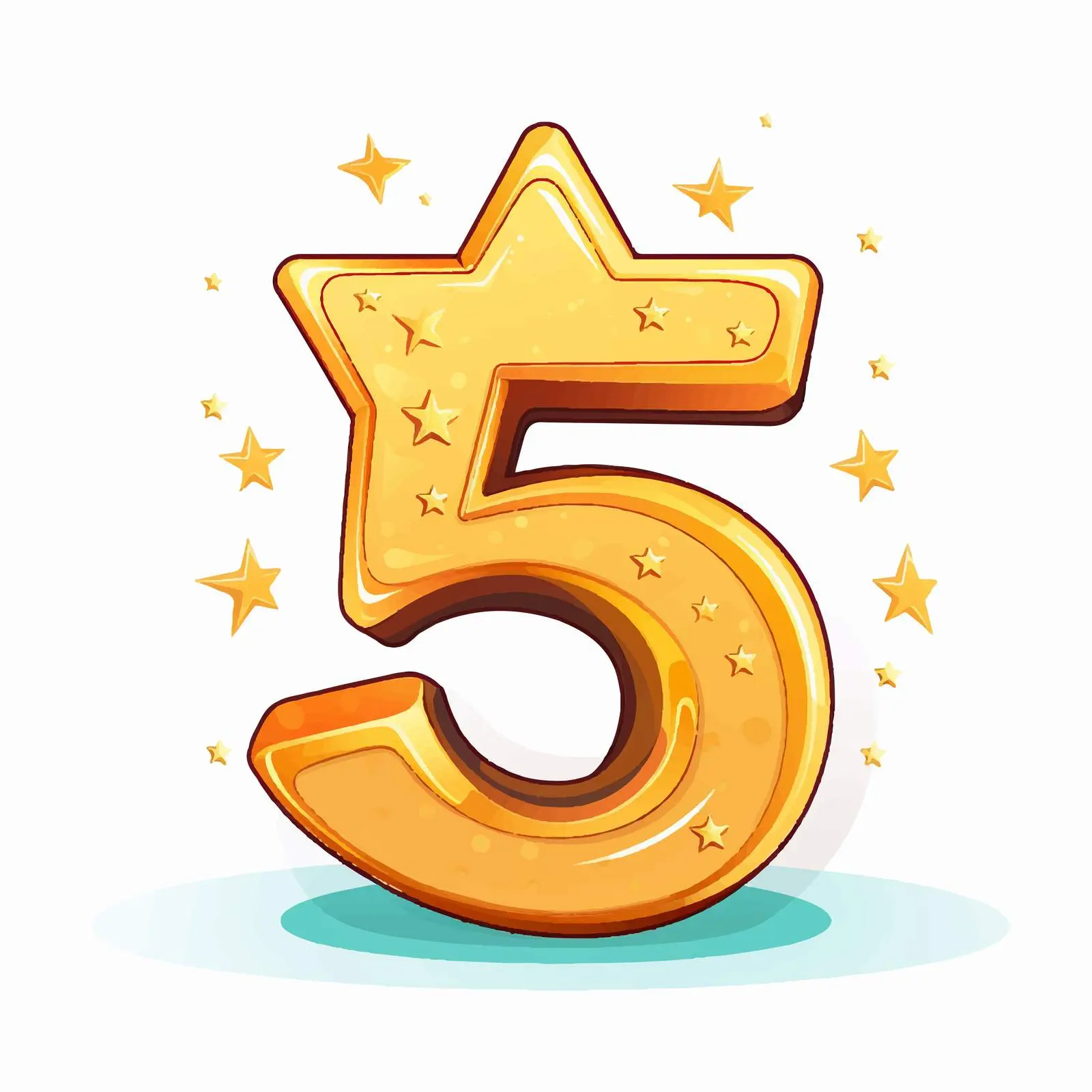 Flashcard Number Five Cartoon Vector Illustration — free download from Dotvec