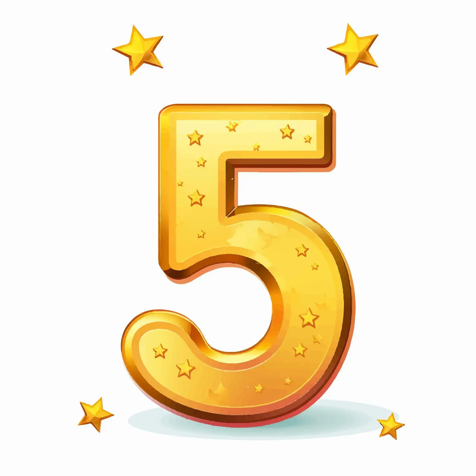 Cartoon Flashcard Illustration Number Five – free card designs image from Dotvec