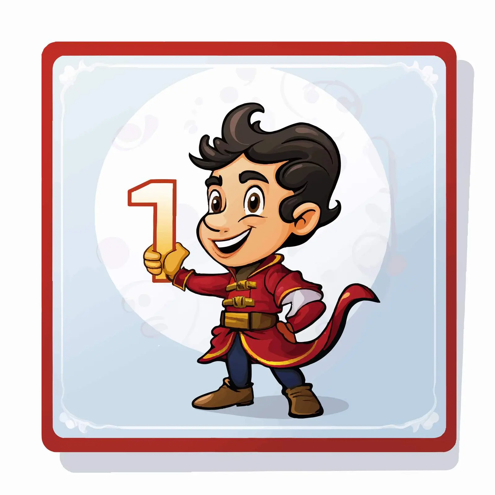 Flashcard Number Four Cartoon Illustration — free download from Dotvec