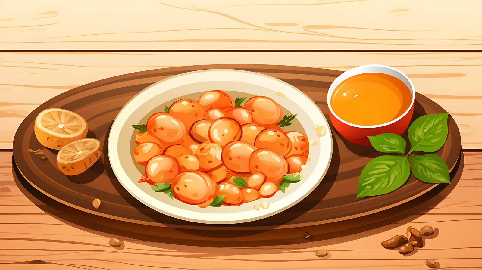 Food and Dish on Wooden Background — free download from Dotvec