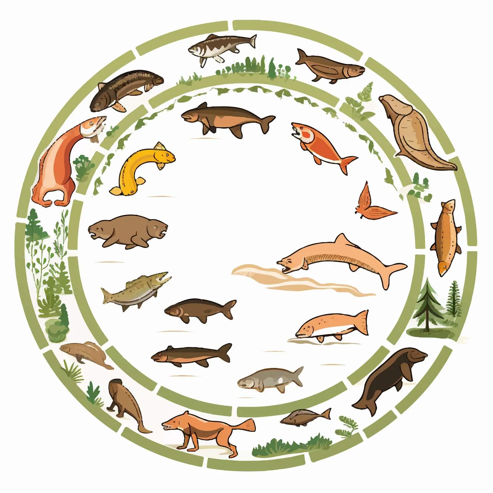 Food Chain Cycle Vector Illustration – free ecosystem dynamics image from Dotvec
