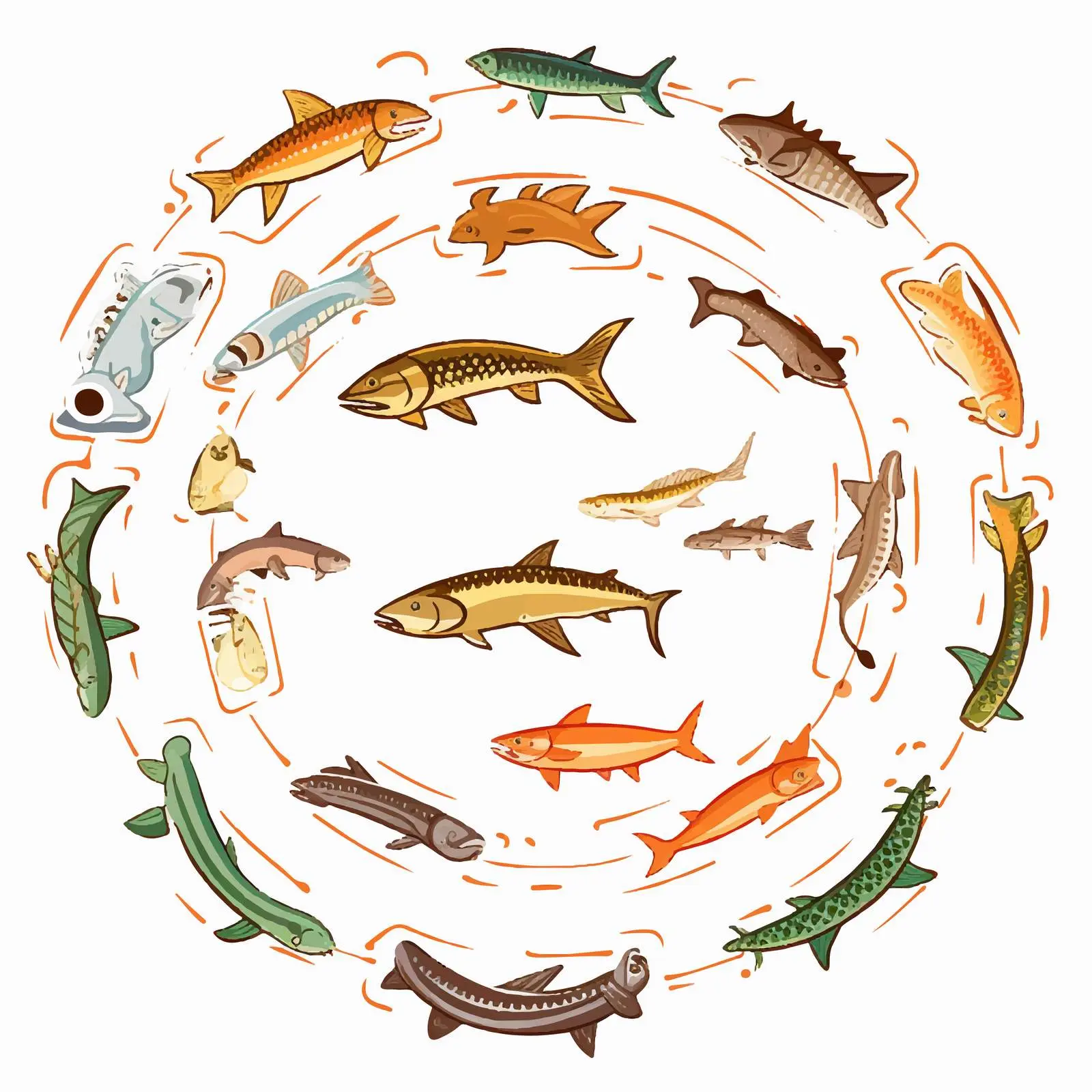 Food Chain Cycle Cartoon Vector Illustration — free download from Dotvec