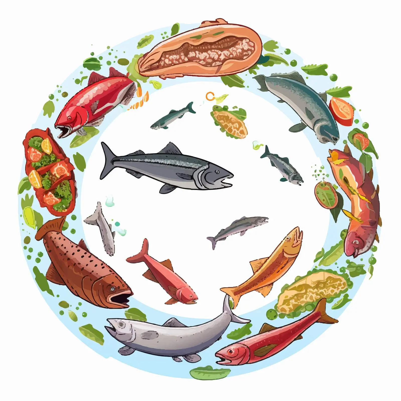 Food Chain Cycle Vector Illustration — free download from Dotvec