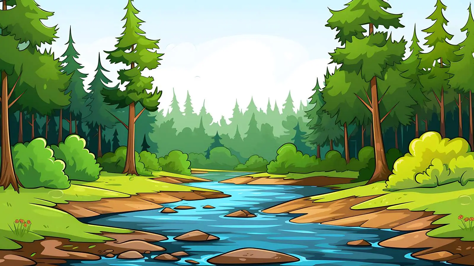 Enchanting Forest River Scene — free download from Dotvec