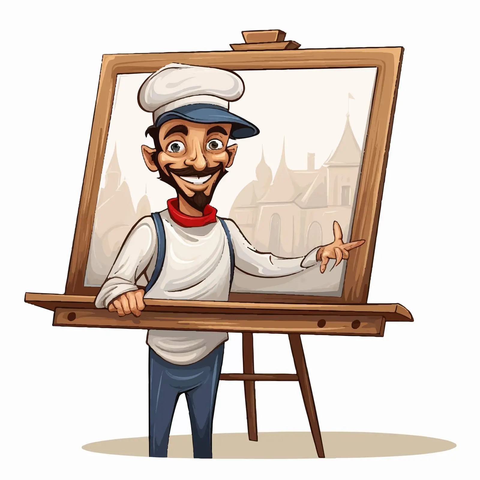 French Artist Illustration with Sign Vector Art — free download from Dotvec