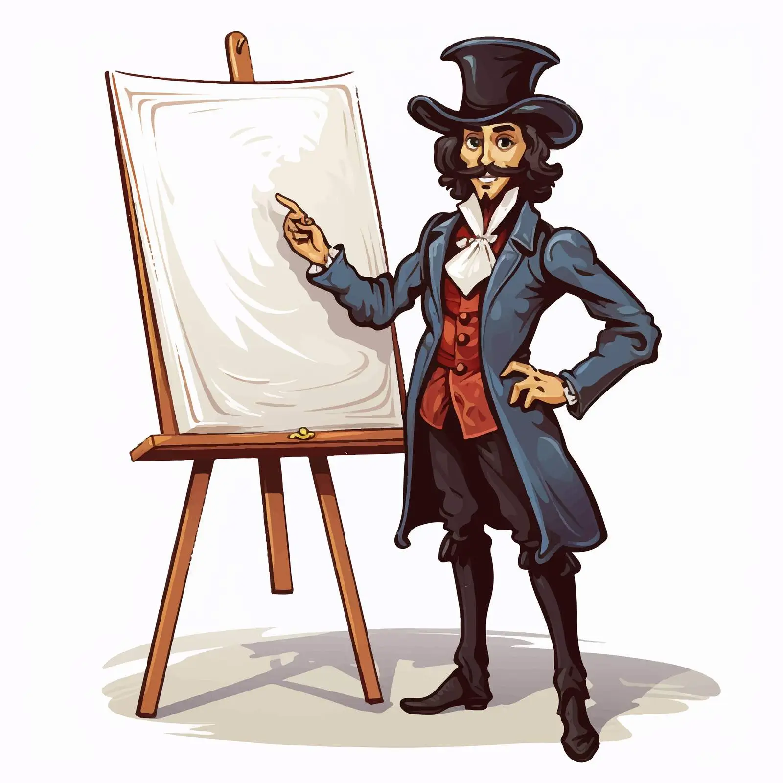 French Artist Illustration with Sign Vector Art — free download from Dotvec