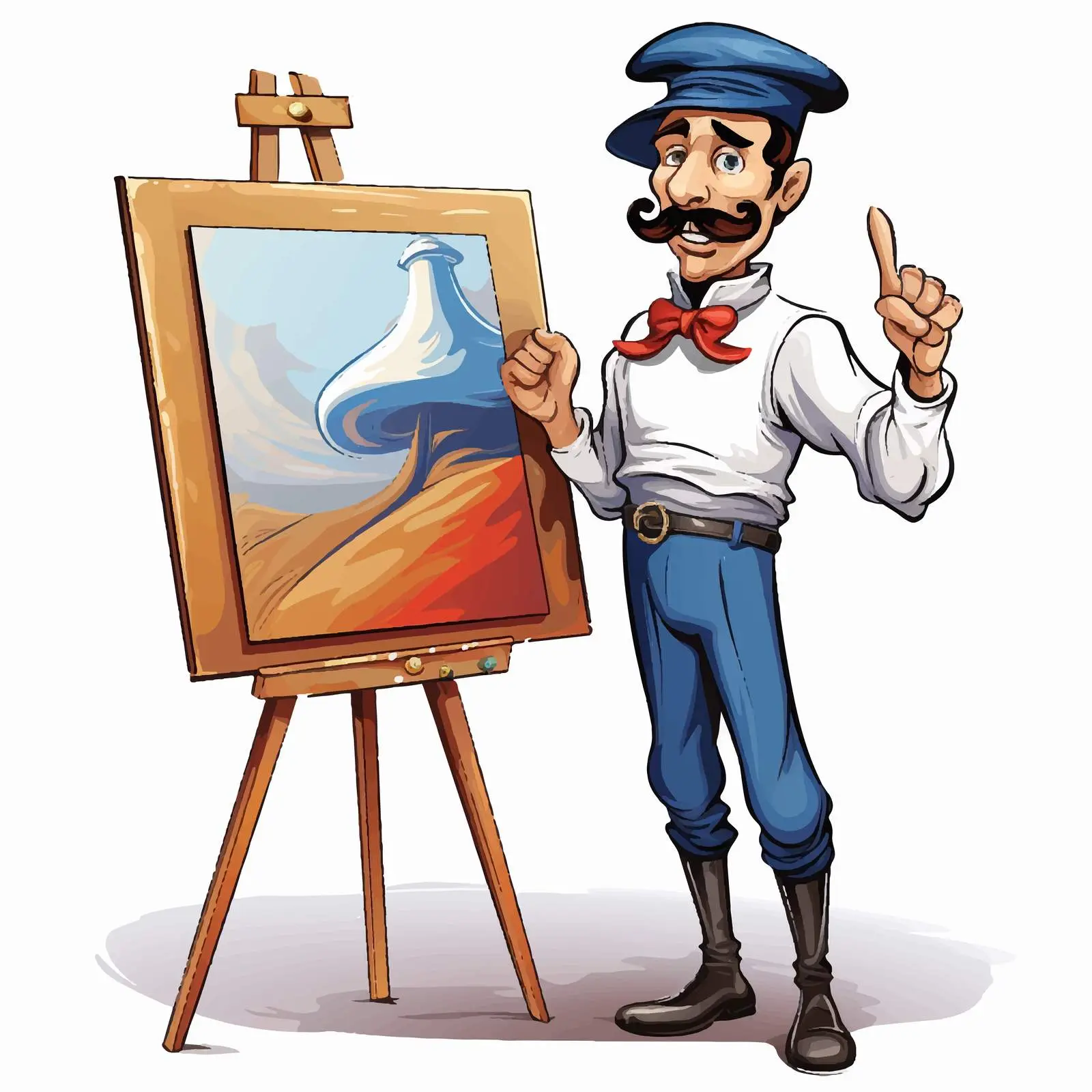 French Artist Vector Illustration with Signage — free download from Dotvec