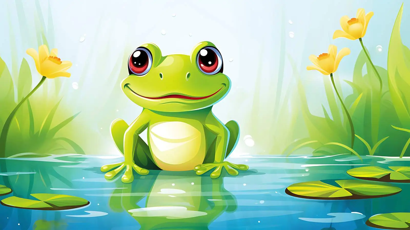 Frog and Water Illustration — free download from Dotvec