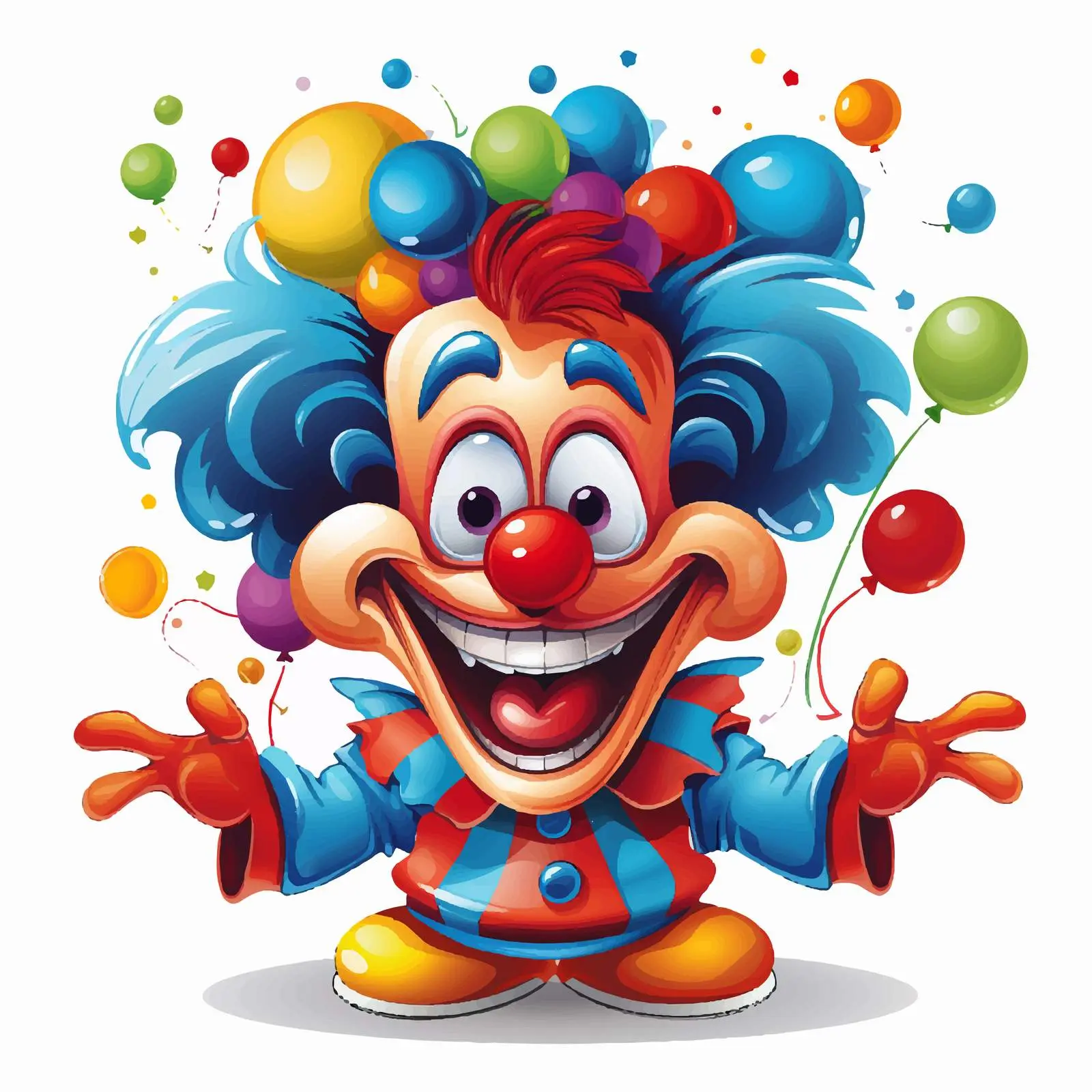 Funny Cartoon Clown Illustration for Creative Projects — free download from Dotvec