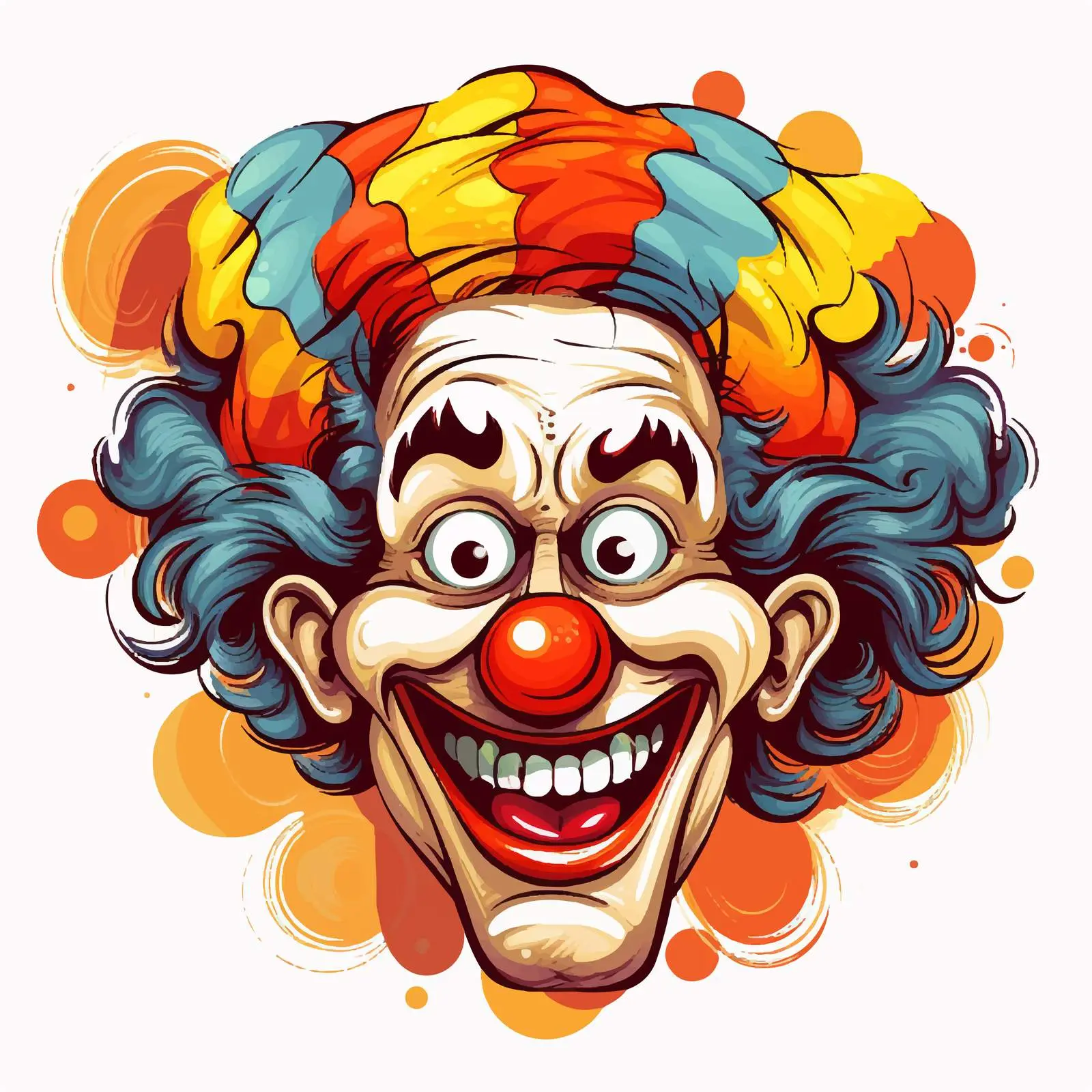 Funny Cartoon Clown Vector Illustration – free fun fair image from Dotvec