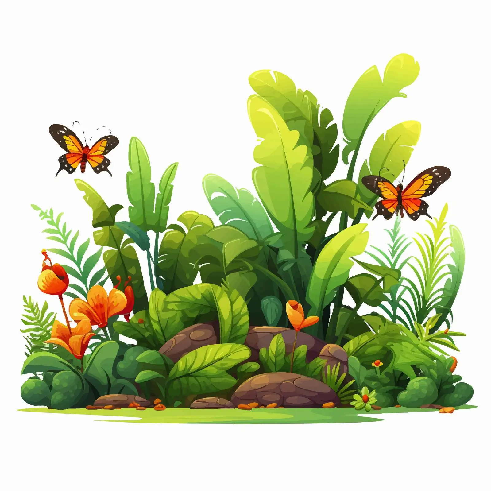 Garden Illustration with Insects - Vector Art — free download from Dotvec