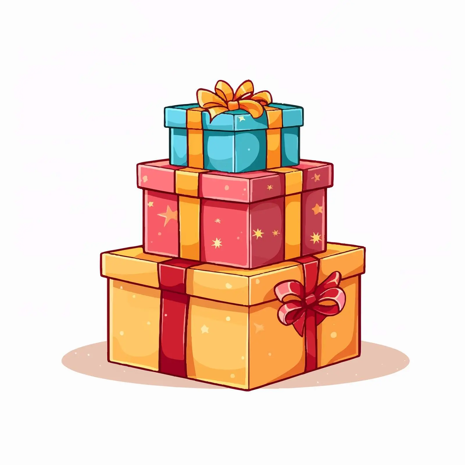 Cartoon Gift Boxes on Table Illustration — free download from Dotvec