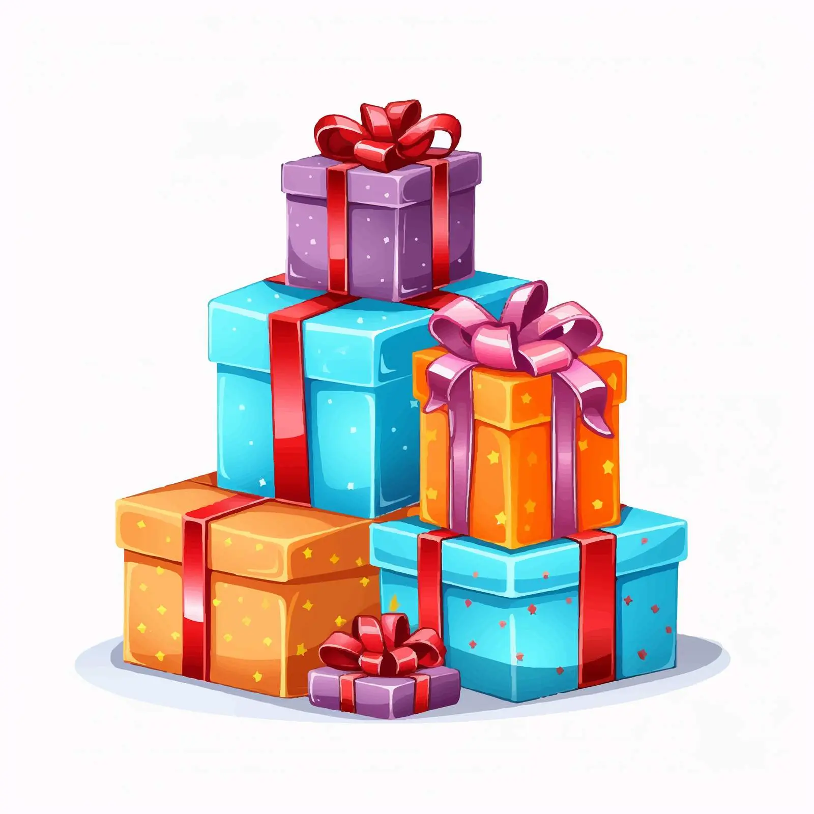 Colorful Gift Boxes on Table Illustration — free download from Dotvec