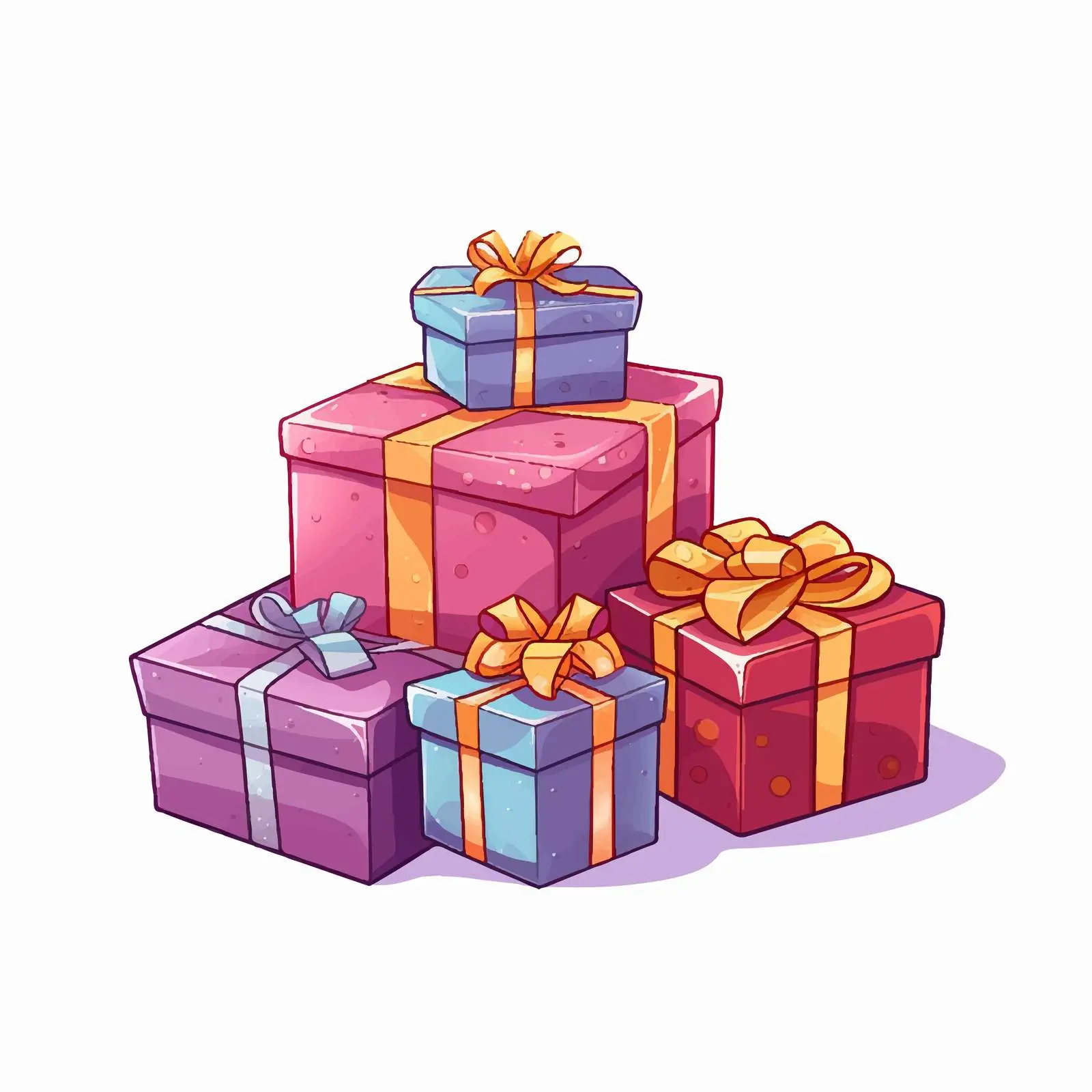 Colorful Gift Boxes on Table Illustration — free download from Dotvec