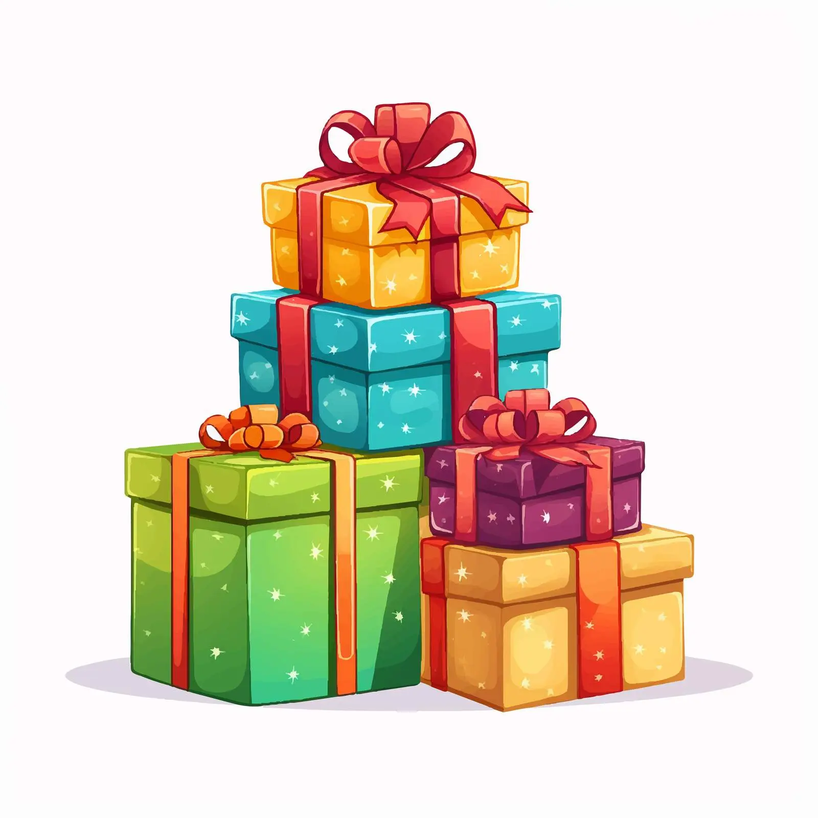 Colorful Gift Boxes on a Table Illustration — free download from Dotvec