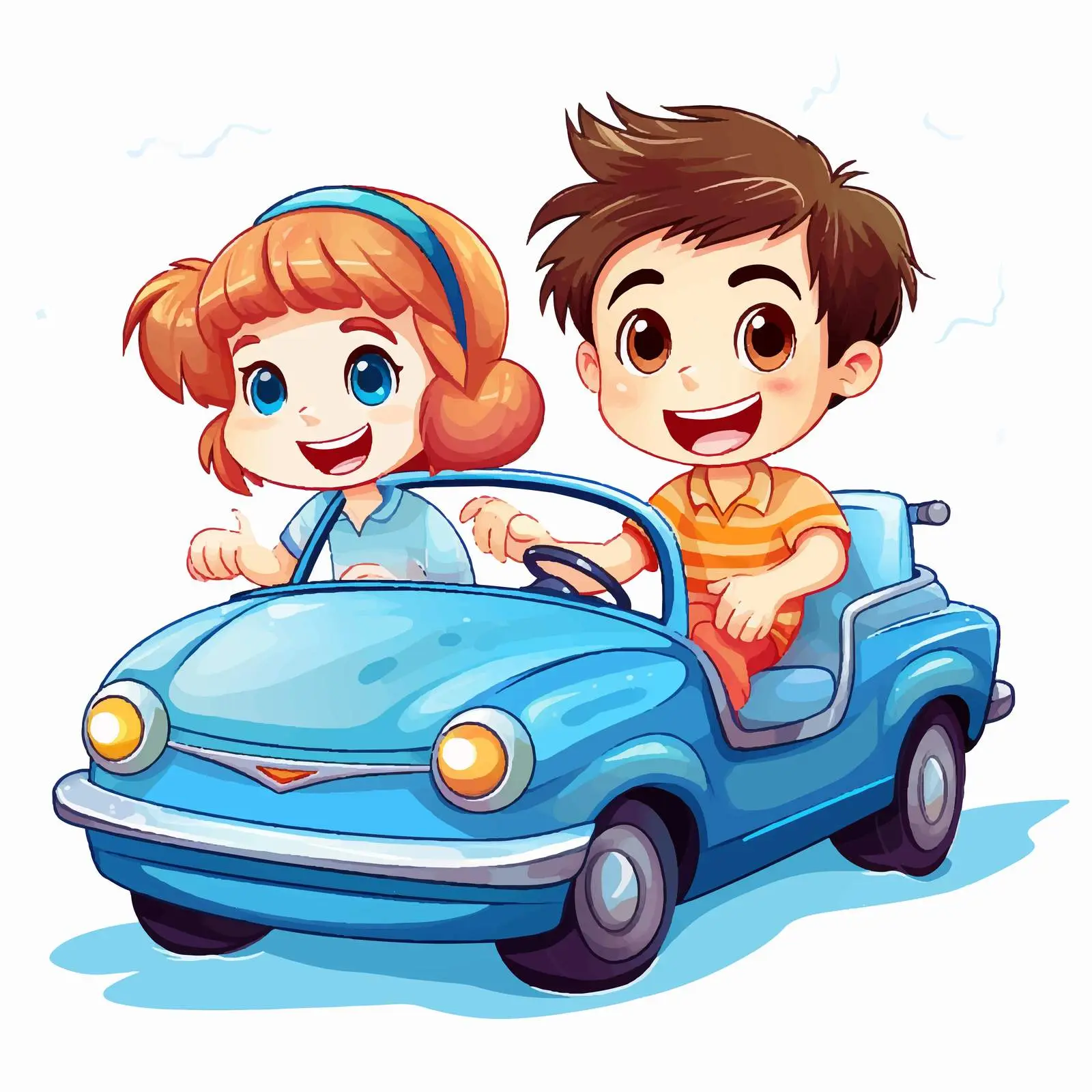 Children Riding in a Car Illustration — free download from Dotvec