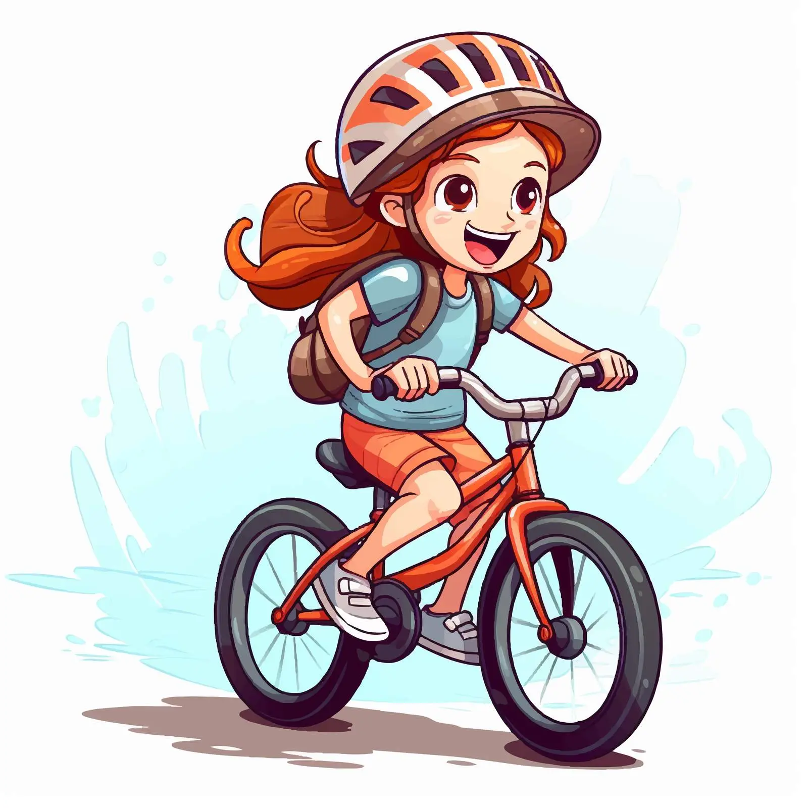 Girl Biking Cartoon Vector Illustration — free download from Dotvec