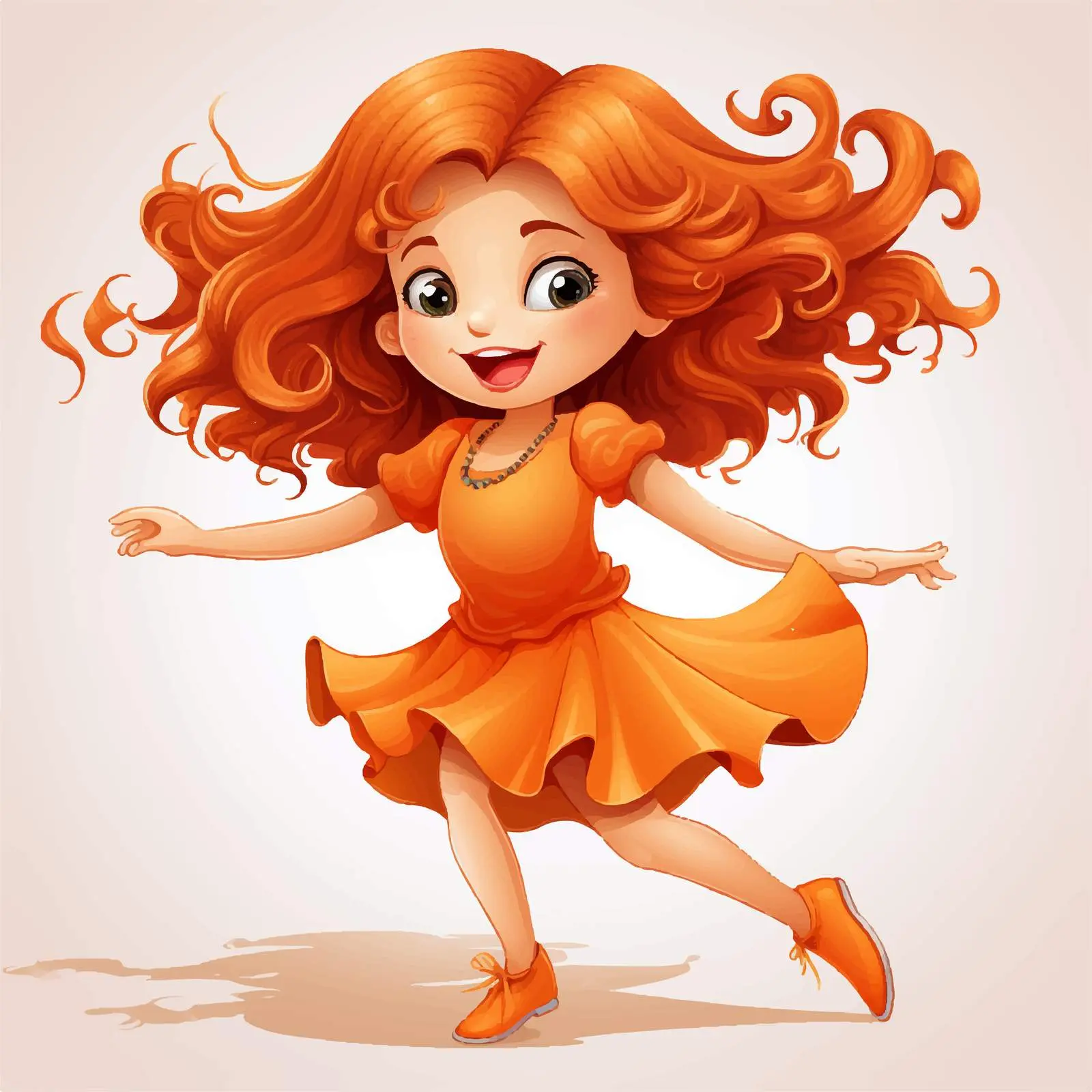 Cartoon Girl Dancing Vector Illustration — free download from Dotvec