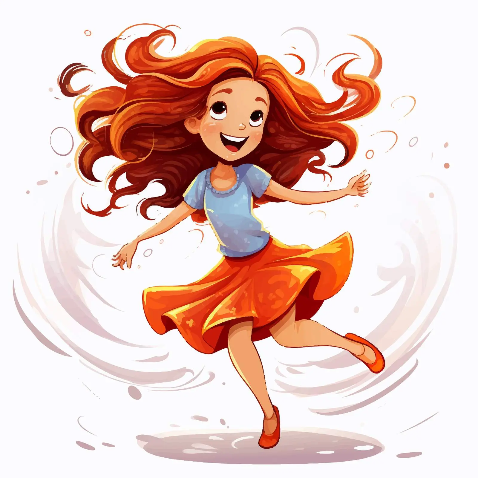 Cartoon Vector of a Dancing Girl — free download from Dotvec
