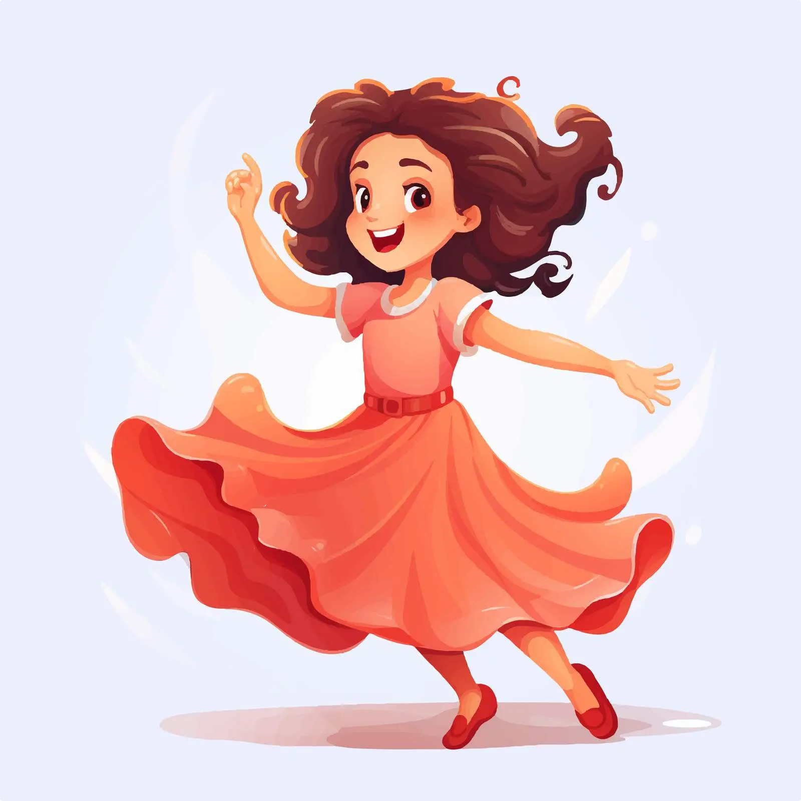 Cartoon Vector of a Dancing Girl — free download from Dotvec