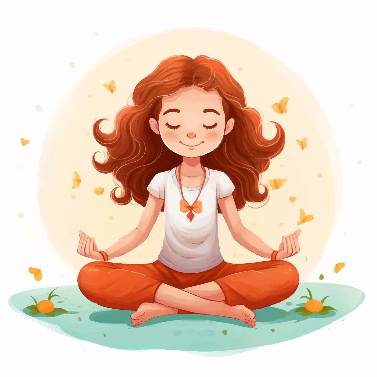 Girl Practicing Yoga on White Background — free download from Dotvec