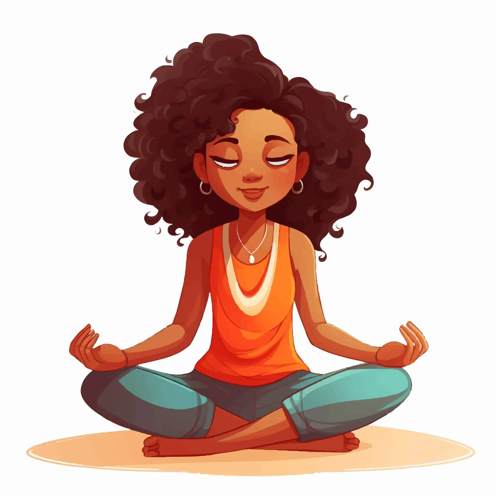 Girl Practicing Yoga Illustration on White Background — free download from Dotvec