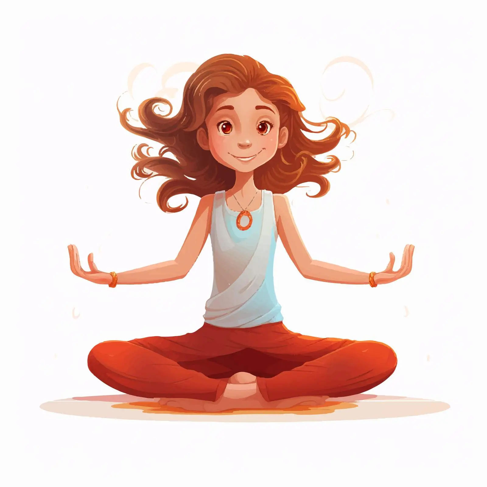 Yoga Girl Illustration on White Background — free download from Dotvec