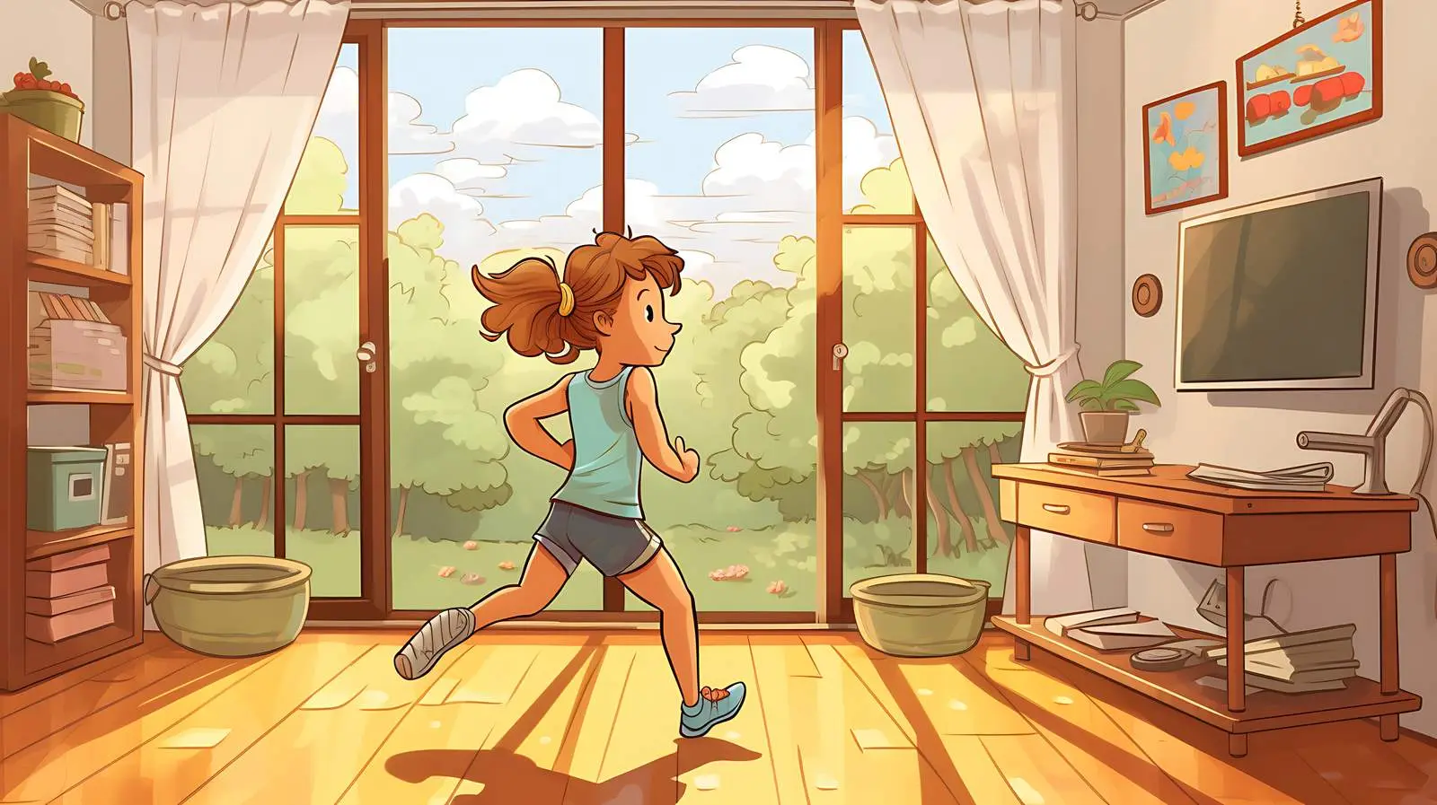 Girl Exercising in Room — free download from Dotvec