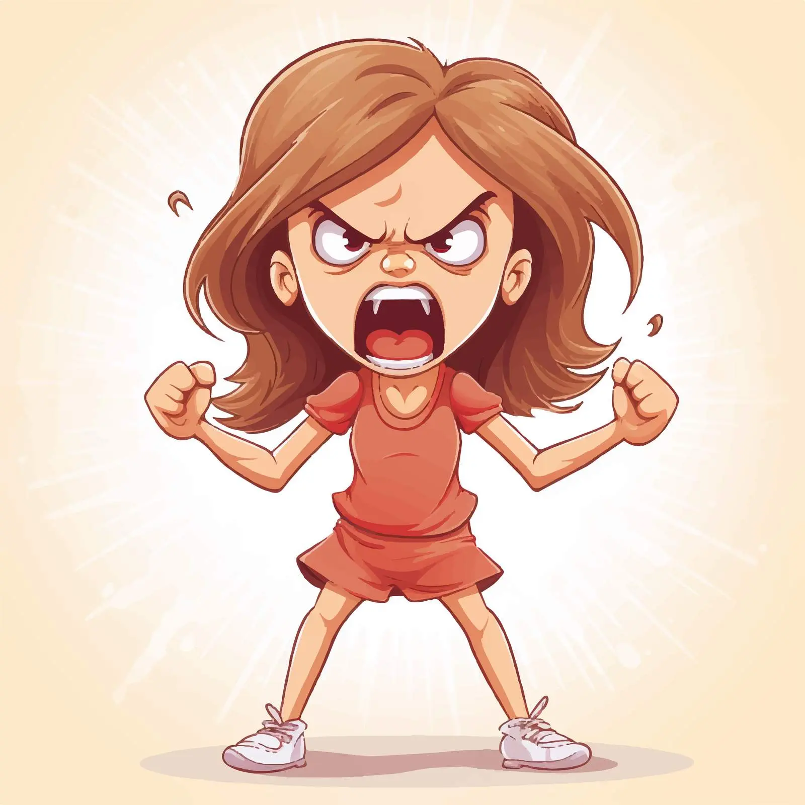 Girl Expressing Anger Vector Illustration — free download from Dotvec