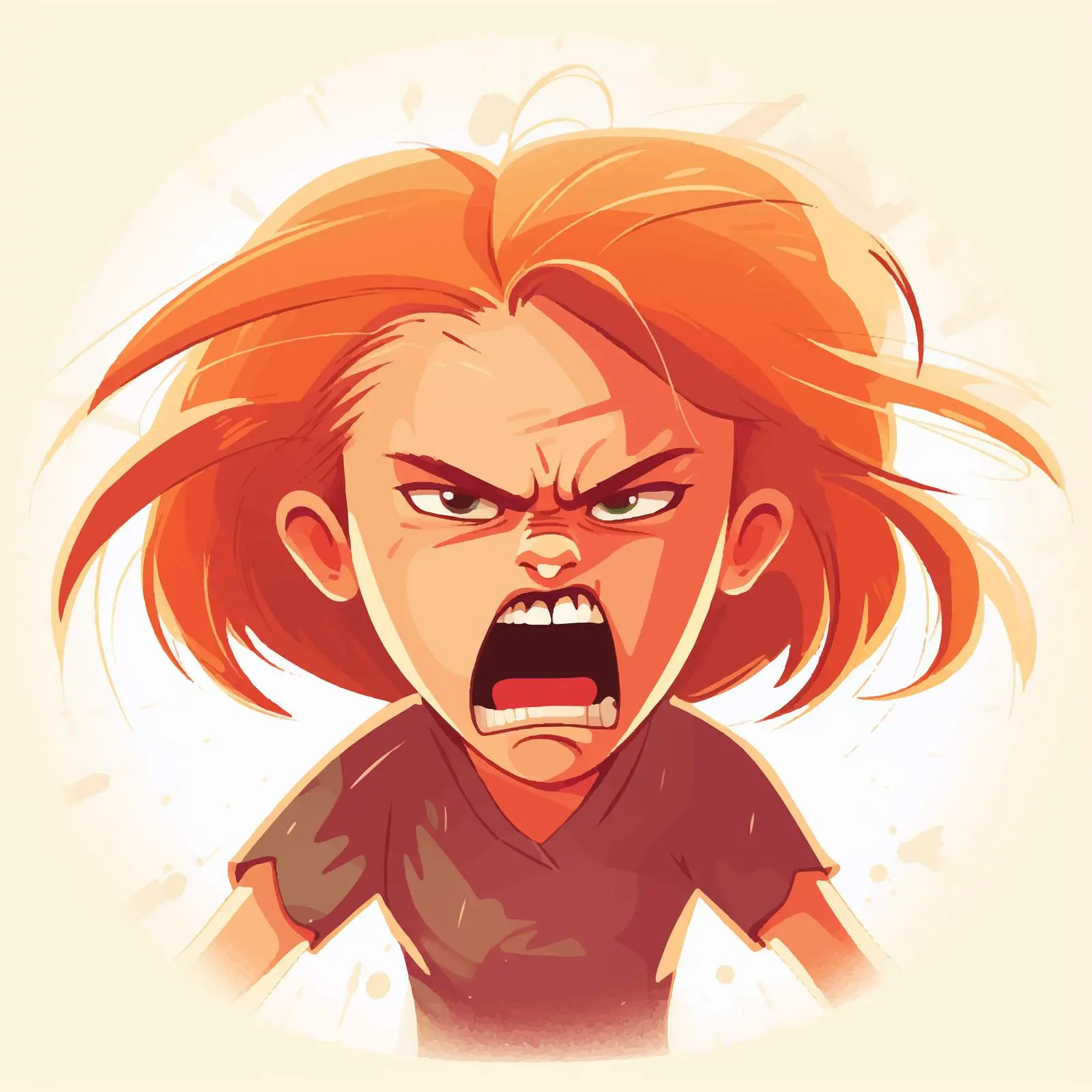 Angry Girl Vector Illustration — free download from Dotvec