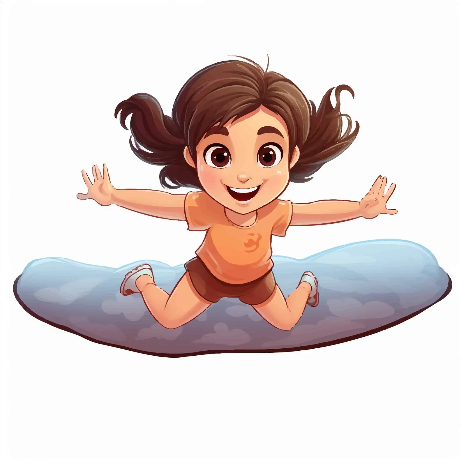 Girl Flying on a Magic Mat Illustration — free download from Dotvec